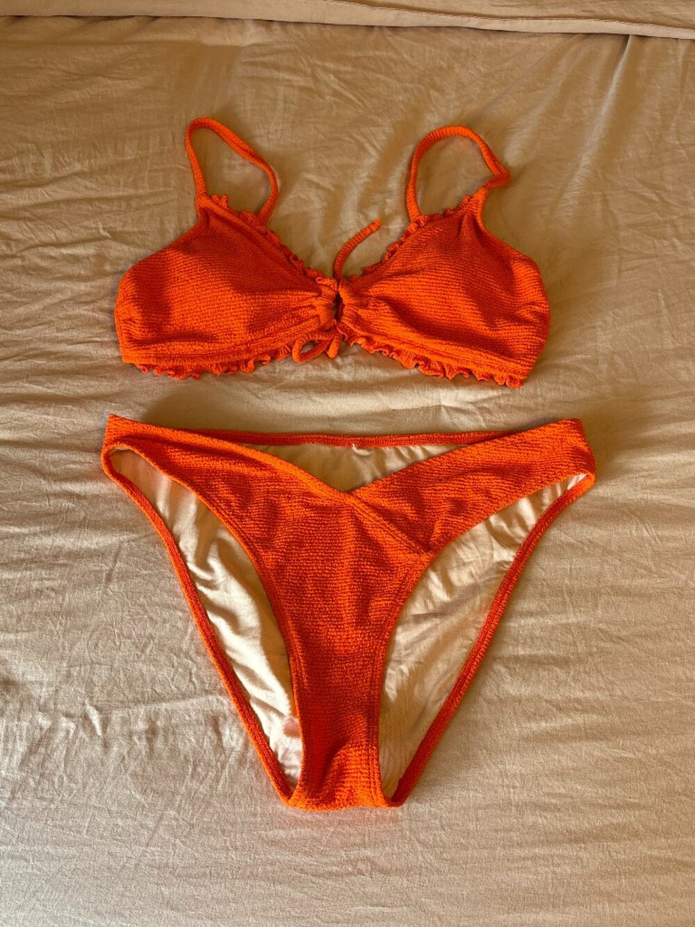 Cupshe Orange Flare High Cut Bikini